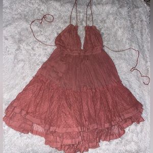 Free People 100 degree mini dress size small Peached Copper